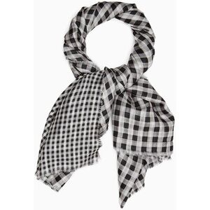 Max&co 100% Silk Buffalo Plaid Scarf 10% Silk NWT